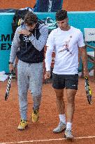 Rafa Nadal And Carlos Alcaraz Prepare For The Mutua Open - Madrid