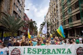 Thousands Rally In Spain's Canary Islands Against Mass Tourism