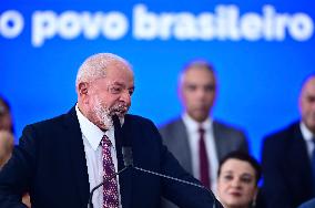 Brazilian President Luiz Inácio Lula Da Silva At The Launch Of The Acredita Program