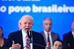 Brazilian President Luiz Inácio Lula Da Silva At The Launch Of The Acredita Program
