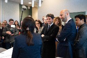 Gabriel Attal visits to the Maison France services - Sceaux