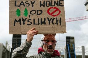 Anti-hunting Protest In Front Of The Hunt Expo In Krakow