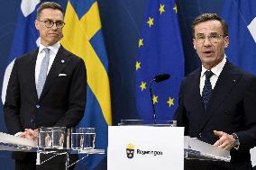 Finnish President Stubb visiting Sweden