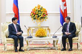 CAMBODIA-PHNOM PENH-PM-LAO PRESIDENT-MEETING