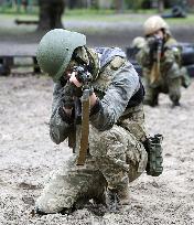 Ukrainian soldiers in training