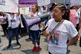 Feminist Collectives Demonstrate Outside The Reclusorio Oriente In Mexico City