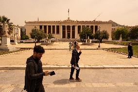 African Dust Clouds Settle Over Athens