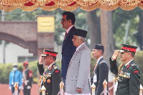Emir Sheikh Tamim Bin Hamad Al-Thani As He Departs For Qatar Wrapping Up Two Days State Visit To Nepal.