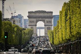 Champs-Elysees and the Arc de Triomphe - Paris