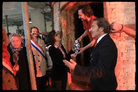 Rachida Dati at the opening of the wood-fired oven revealing the trophies created for Paris 2024 - Sevres
