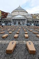 1000 Coffins Symbolizing Work-Related Deaths - Naples