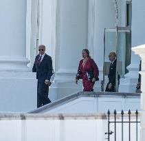 Joe Biden Departs The White House To The Washington Hilton To Give A Speech