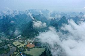 Karst Landscape After Rain in Yangshuo