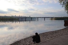 Left bank of Dnipro river flooded due to rising water level in Kyiv