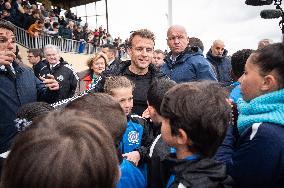 Macron Takes Part In Charity Football Match - Plaisir