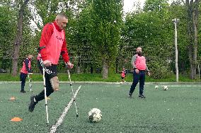 War veterans hold football training session in Cherkasy