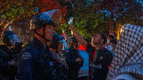 Pro Palestine Protest Ends In Minor Clashes With Police On USC Campus.