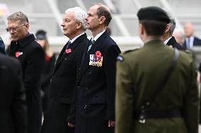 Prince Edward, The Duke Of Edinburgh Attends The ANZAC Day At The Cenotaph