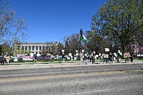 Pro-Palestine Protest At Northwestern University In Evanston Illinois