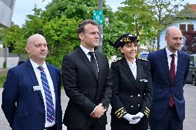 Macron Visits European School - Strasbourg