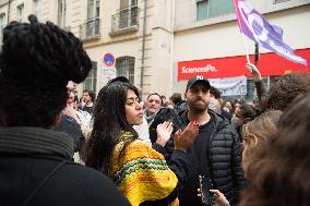 Rima Hassan At Science Po Pro-Palestine Protest - Paris