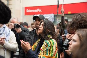 Rima Hassan At Science Po Pro-Palestine Protest - Paris
