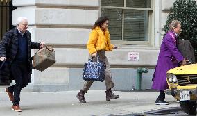 Selena Gomez At Filming Of 'Only Murders in the Building' - NYC