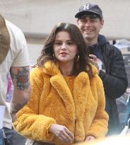 Selena Gomez At Filming Of 'Only Murders in the Building' - NYC