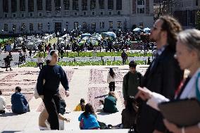 Protests Continue At Columbia University Days After Arrests Of Pro-Palestine Students