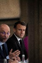 Macron Attends The Seminar Of The End-Of-Life Convention