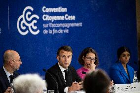 Macron Attends The Seminar Of The End-Of-Life Convention