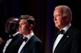 President Joe Biden speaks at the White House Correspondents Association Dinner