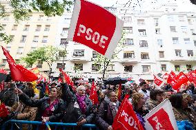 Rally In Support Of Pedro Sanchez - Madrid