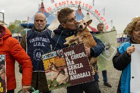 Animal Rights Activists Protest Against Against The Exploitation Of Animals In Circuses