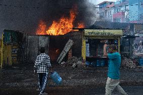 Fire Caused By Electric Short Circuit In Kathmandu