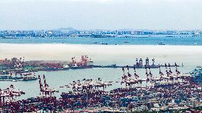 Buildings And Islands Loom  in Qingdao
