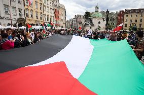 Pro-Palestinian Demonstration In Krakow