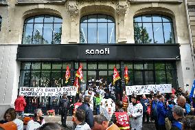 Demonstration to stop the destruction of jobs at Sanofi FA