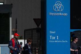 Thousands Thyssenkrupp Workers Go On Strike In Duisburg