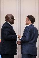 Press Conference of Emmanuel Macron and Feli Tshisekedi at the Elysee Palace - Paris