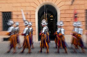 Recruits Of The Pontifical Swiss Guard Prepare For The Oath - Vatican
