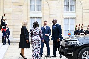 French President Emmanuel Macron Welcomes  The President Of The Democratic Republic Of The Congo Felix Tshisekedi