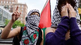 Pro-Palestinian Demonstrations Continue At Columbia University In New York City