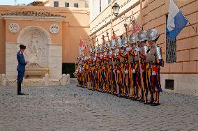 Recruits Of The Pontifical Swiss Guard Prepare For The Oath