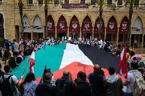 Pro-Palestine Protest At American University - Beirut