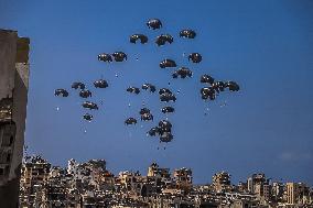 Aid Airdropped Into Gaza