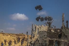Aid Airdropped Into Gaza