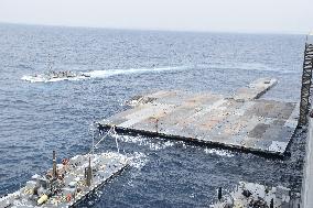 US Military Building Floating Pier For Gaza Aid