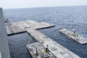 US Military Building Floating Pier For Gaza Aid