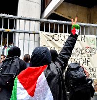 Pro-Palestinian Students Rally At Tolbiac University - Paris